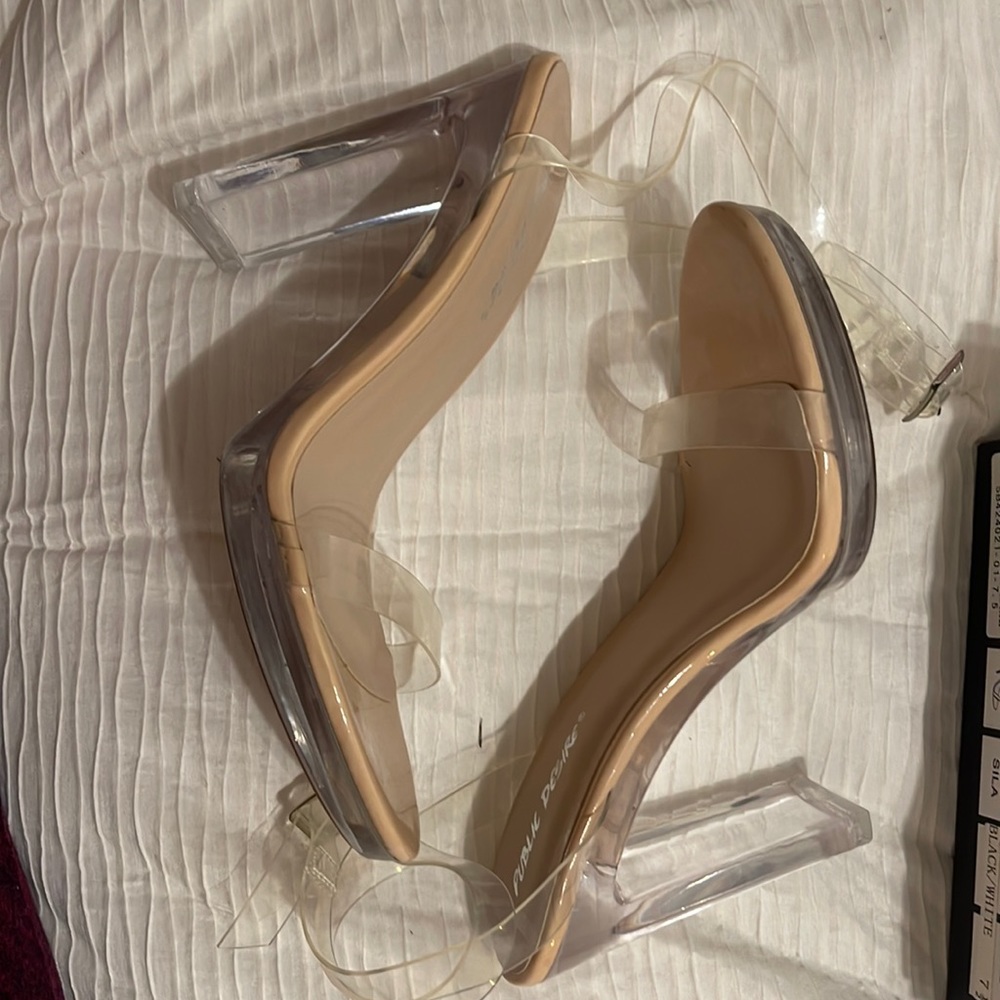 Public Desire Clear heeled sandals size 7